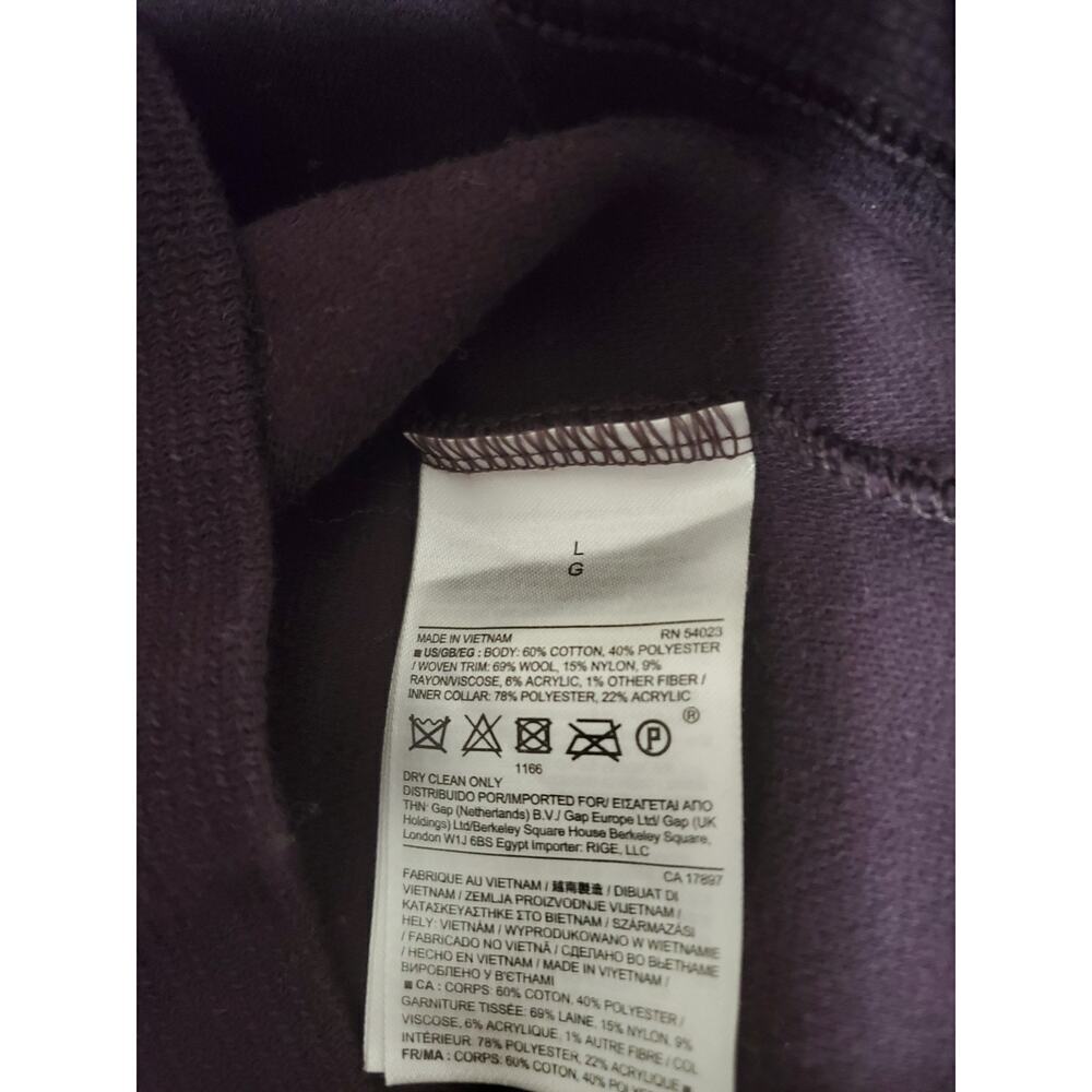 Banana Republic Women’s Half Zip Pullover Sweater L Purple Gray Textured Collar - Picture 6 of 11